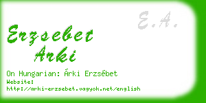 erzsebet arki business card