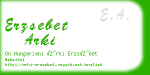 erzsebet arki business card
